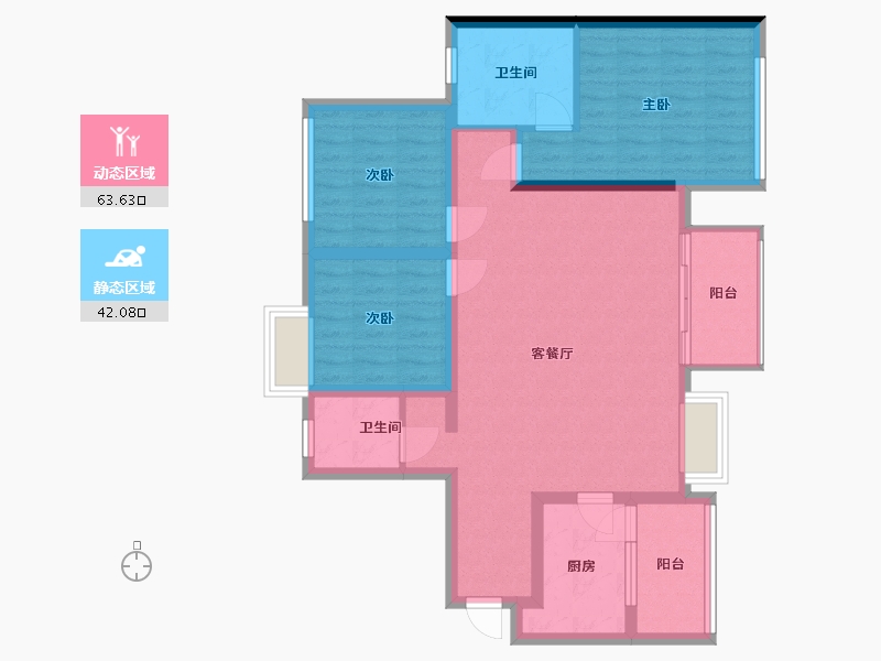 四川省-资阳市-喜悦长岛-93.60-户型库-动静分区