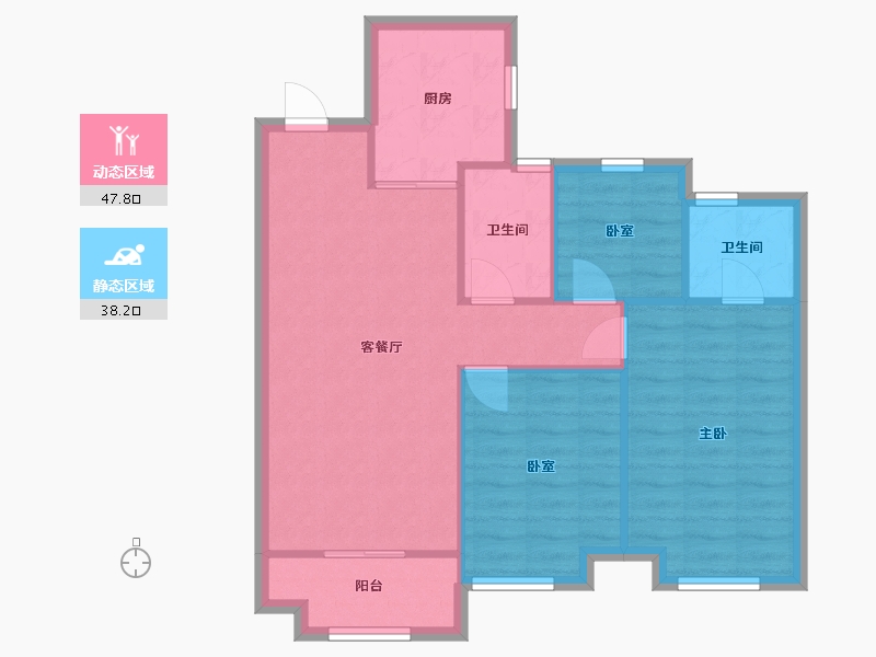 浙江省-湖州市-大发德光融悦东方-84.00-户型库-动静分区