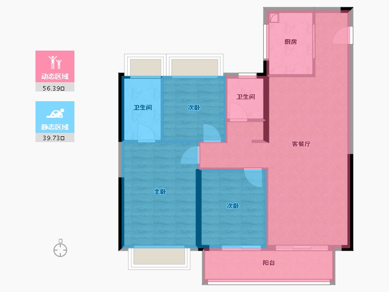 湖北省-武汉市-中交澄园-93.60-户型库-动静分区