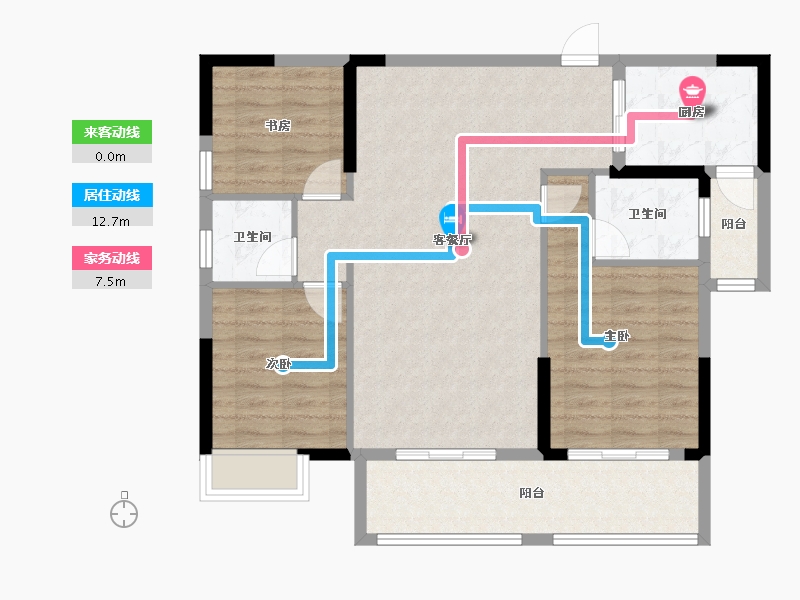 湖北省-黄冈市-首府壹号-94.40-户型库-动静线