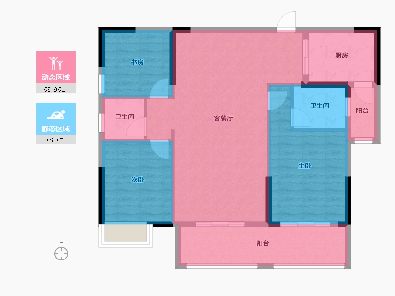 湖北省-黄冈市-首府壹号-94.40-户型库-动静分区