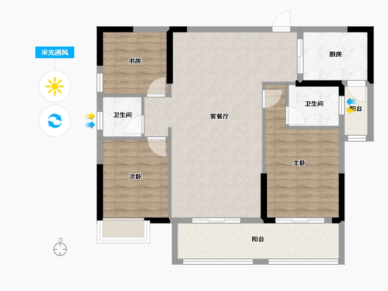 湖北省-黄冈市-首府壹号-94.40-户型库-采光通风