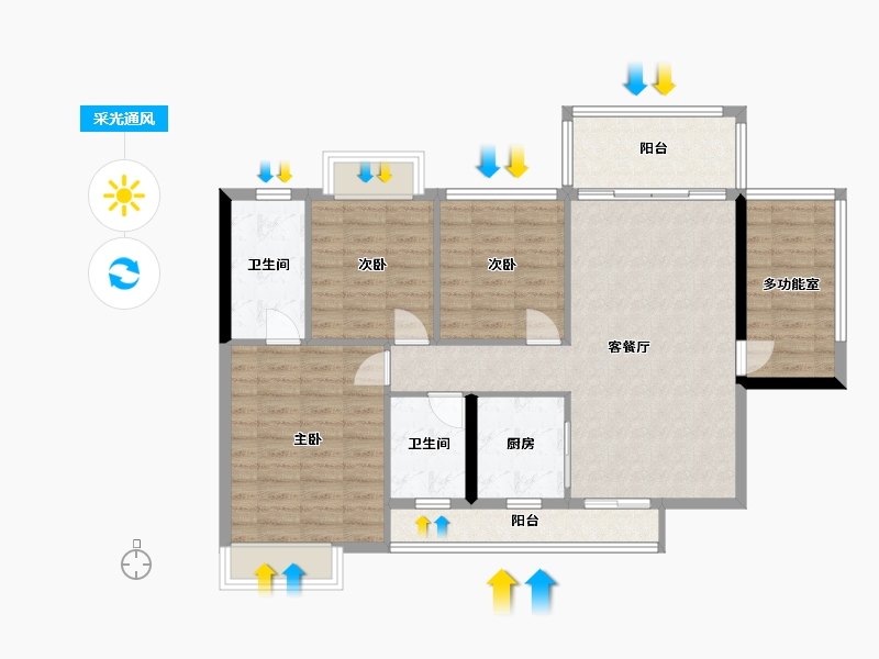 广西壮族自治区-钦州市-松宇时代城-112.00-户型库-采光通风