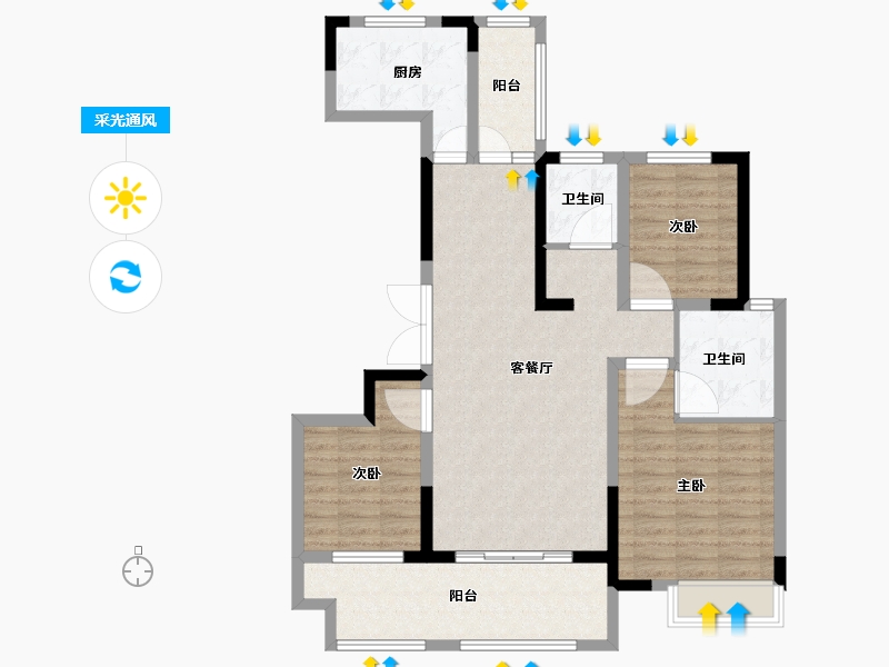 山东省-临沂市-致远沂河传奇-98.32-户型库-采光通风