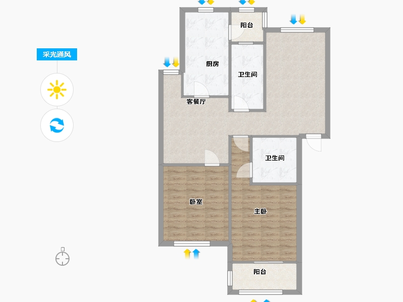 上海-上海市-康乐花园-88.00-户型库-采光通风