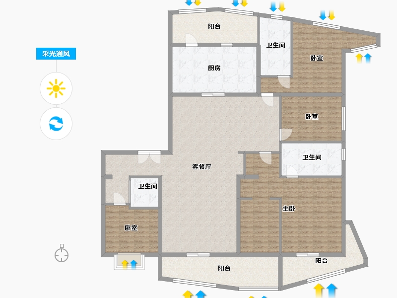 广东省-佛山市-万科水晶城-200.00-户型库-采光通风