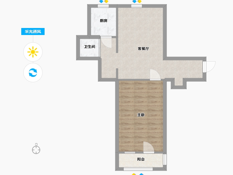 北京-北京市-慈云寺北里-47.99-户型库-采光通风