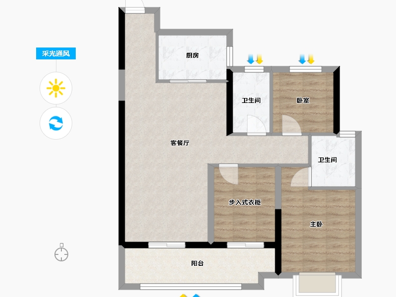 安徽省-亳州市-万瑞未来之光-81.00-户型库-采光通风