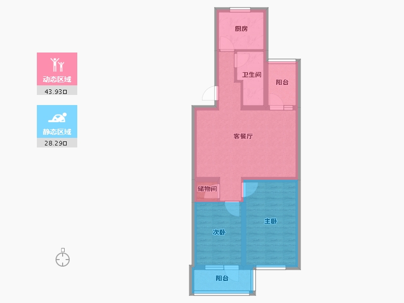 北京-北京市-旅游新村-67.43-户型库-动静分区