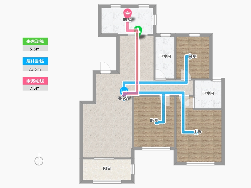 浙江省-杭州市-顺达花苑东区-120.00-户型库-动静线