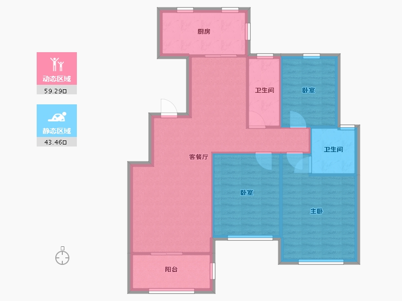 浙江省-杭州市-顺达花苑东区-120.00-户型库-动静分区