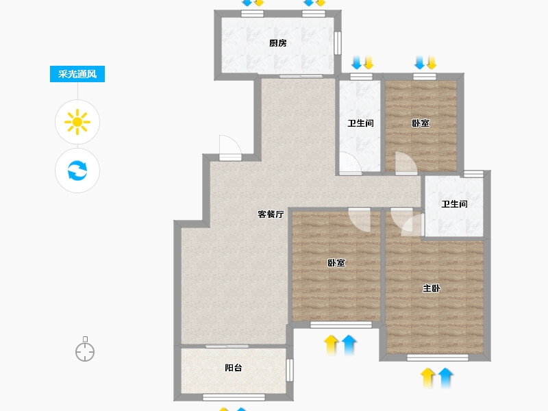 浙江省-杭州市-顺达花苑东区-120.00-户型库-采光通风