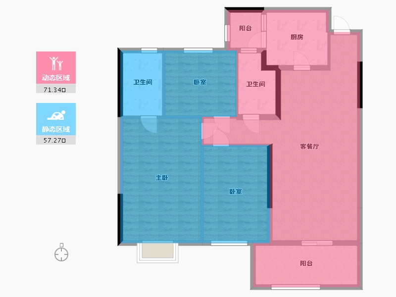 陕西省-西安市-恒大城-116.80-户型库-动静分区