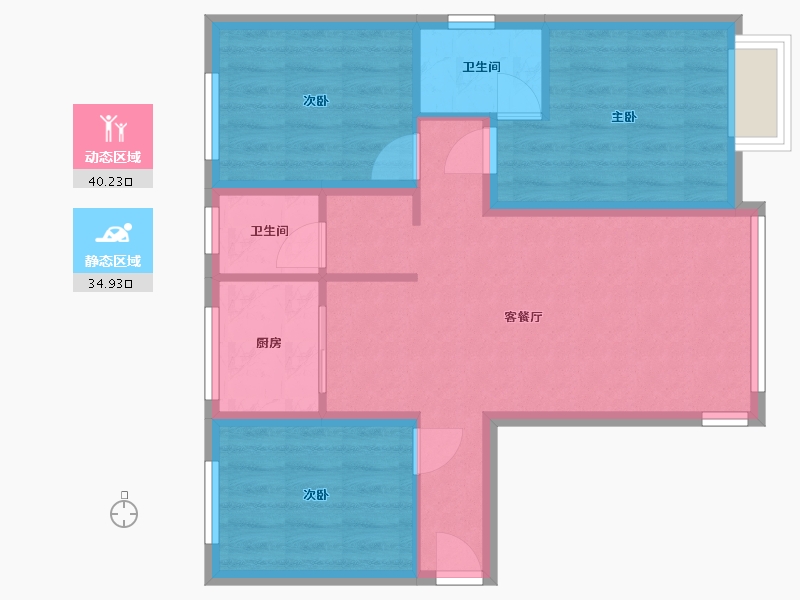 河南省-郑州市-梧桐苑-91.20-户型库-动静分区