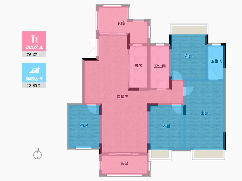 广西壮族自治区-贵港市-广汇钰荷园-120.75-户型库-动静分区