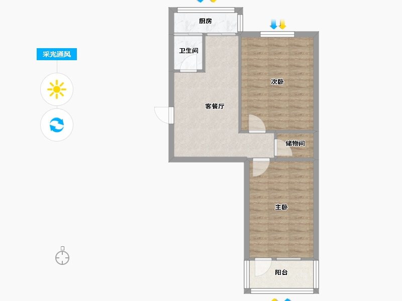 安徽省-合肥市-大众巷北小区-53.02-户型库-采光通风