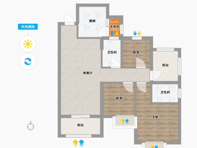 广西壮族自治区-百色市-南城时代广场-78.58-户型库-采光通风