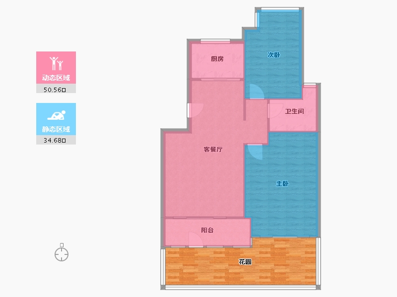 河南省-郑州市-思念果岭-65.60-户型库-动静分区