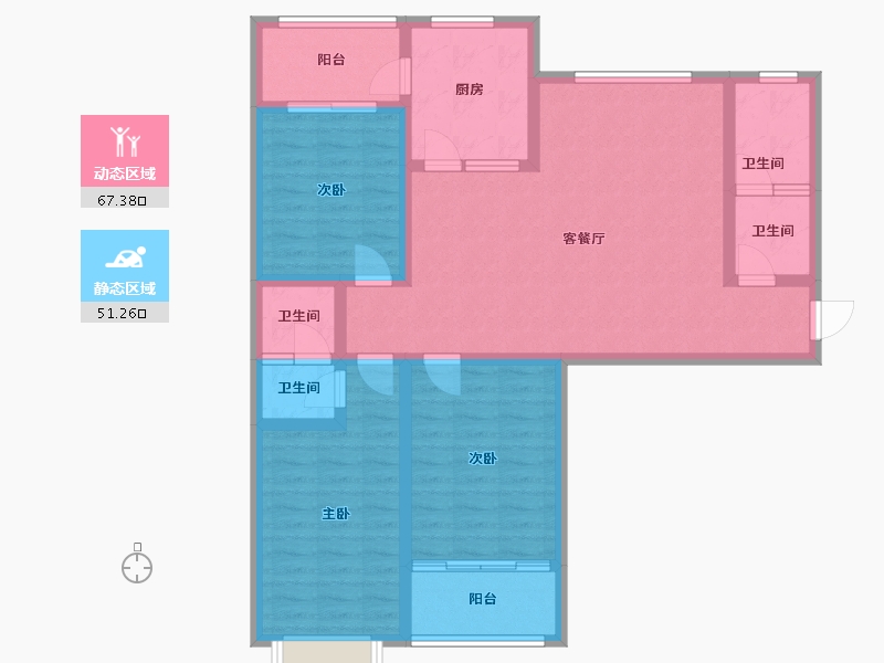 山东省-潍坊市-新天地东鲁学府-105.02-户型库-动静分区