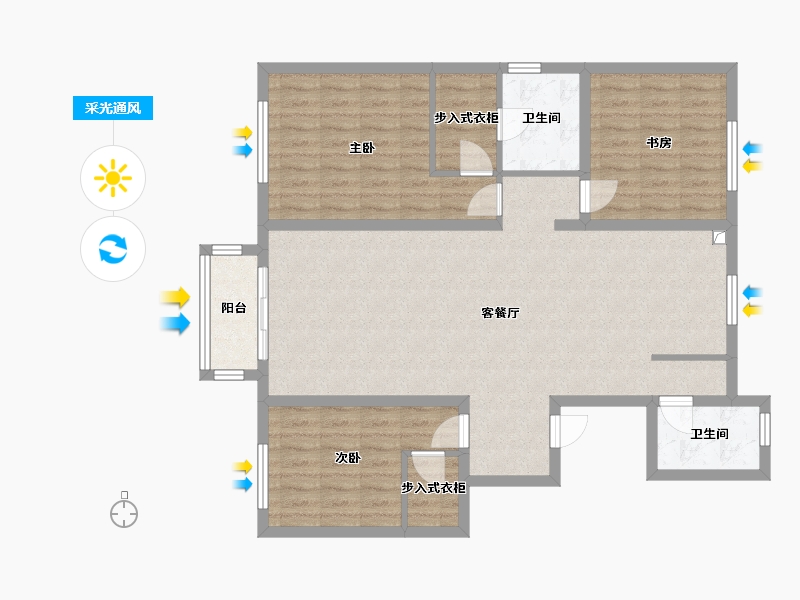 天津-天津市-星海时代花园-106.00-户型库-采光通风