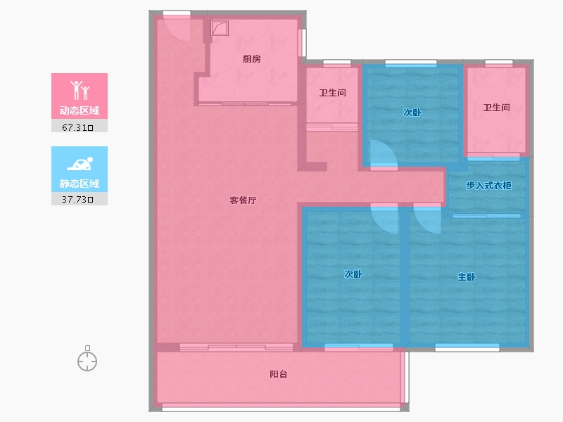 湖南省-怀化市-澳海公园2号-104.00-户型库-动静分区