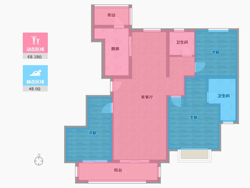 河北省-保定市-瑞景绿洲-103.00-户型库-动静分区