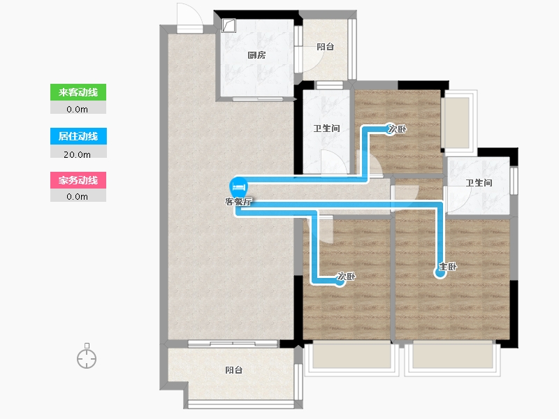 广东省-广州市-篁胜新城-84.00-户型库-动静线