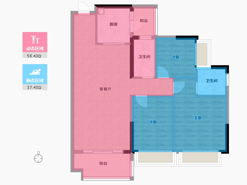 广东省-广州市-篁胜新城-84.00-户型库-动静分区