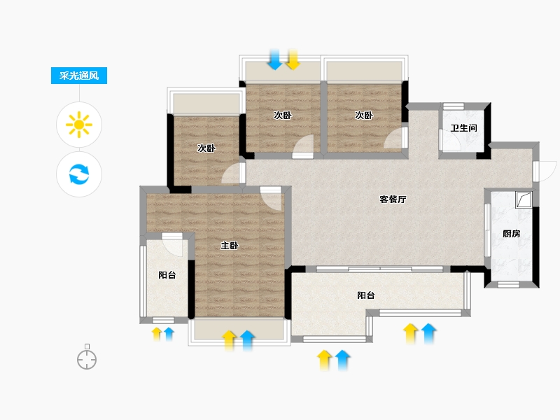 上海-上海市-东安一村-112.00-户型库-采光通风