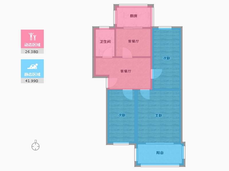 山东省-烟台市-祥云小区-57.60-户型库-动静分区