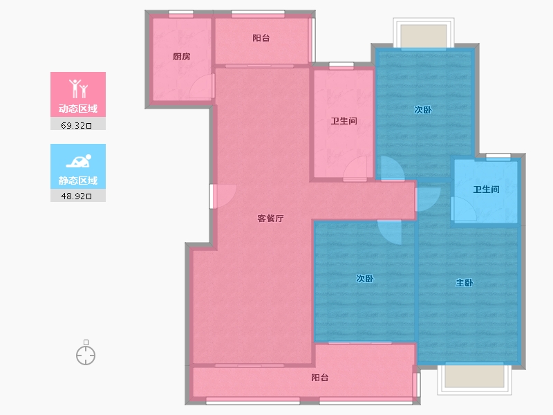 浙江省-绍兴市-独山嘉园-西区-110.00-户型库-动静分区