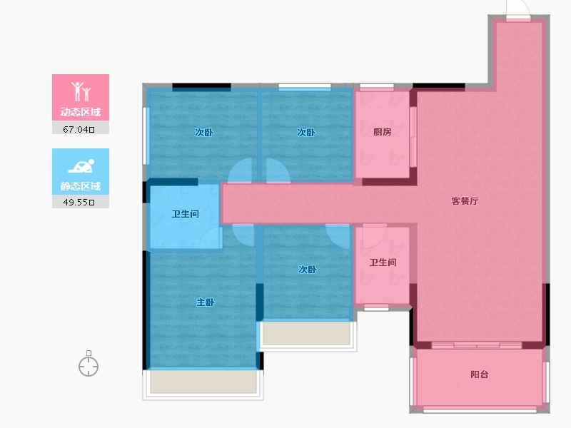 广西壮族自治区-贵港市-盛世荷悦府-104.05-户型库-动静分区