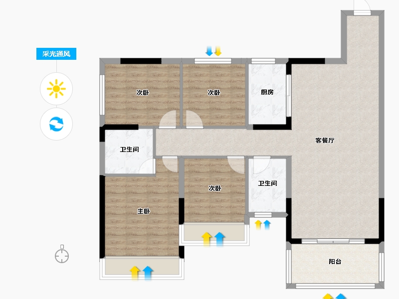 广西壮族自治区-贵港市-盛世荷悦府-104.05-户型库-采光通风