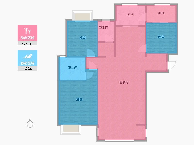 云南省-昆明市-滇池星晨-102.85-户型库-动静分区