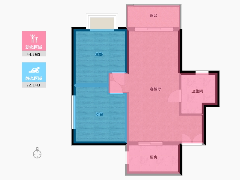 贵州省-贵阳市-太子桥国际城-64.73-户型库-动静分区