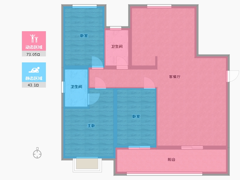 山东省-潍坊市-绿城江南赋-100.00-户型库-动静分区