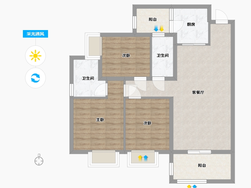 广西壮族自治区-钦州市-光大锦绣山河-78.00-户型库-采光通风