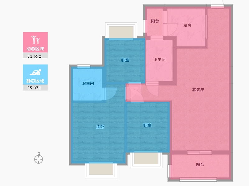 广西壮族自治区-钦州市-钦州恒大学府-77.00-户型库-动静分区