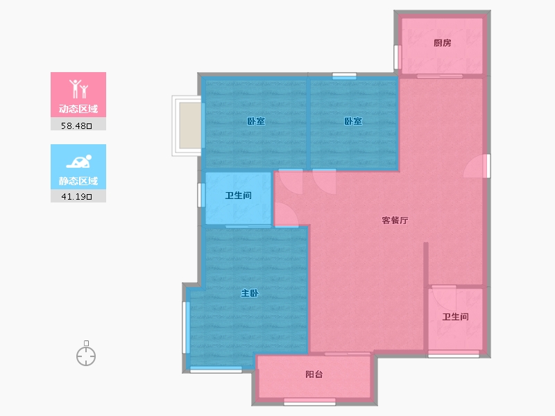 江苏省-南京市-明发滨江新城-三期-94.40-户型库-动静分区