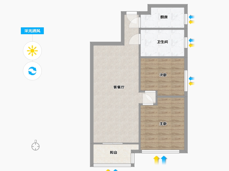 安徽省-合肥市-鼎元公馆-65.42-户型库-采光通风