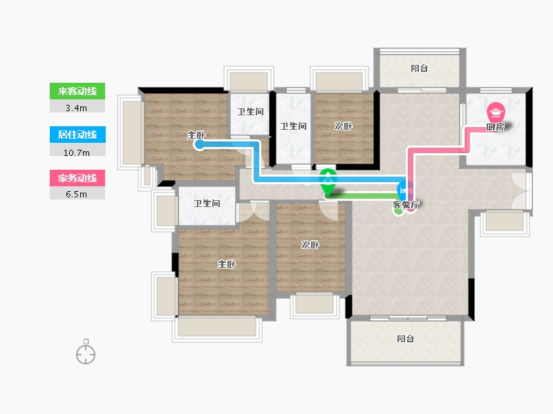 广东省-梅州市-芹洋观邸-126.40-户型库-动静线