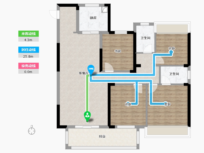 湖南省-常德市-祥生江山樾-115.83-户型库-动静线