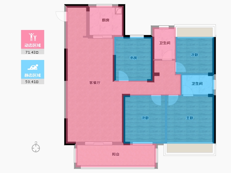 湖南省-常德市-祥生江山樾-115.83-户型库-动静分区