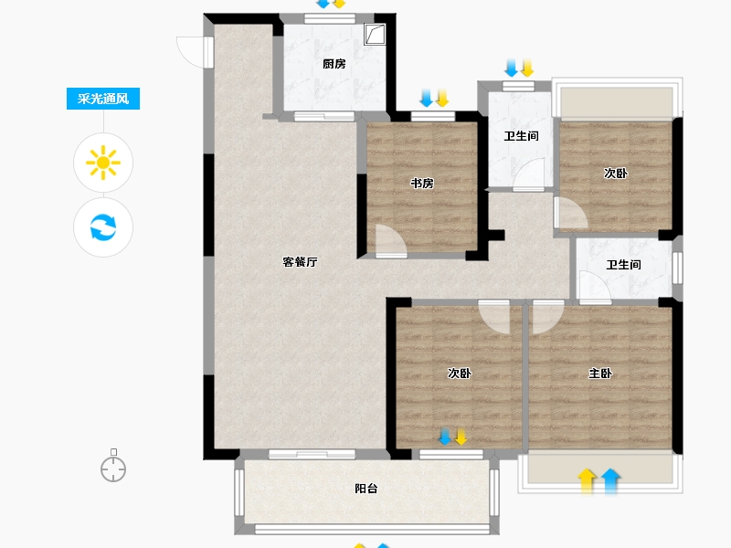 湖南省-常德市-祥生江山樾-115.83-户型库-采光通风