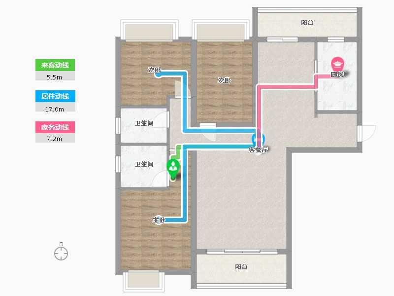 江西省-赣州市-景荣华夏新城-110.07-户型库-动静线