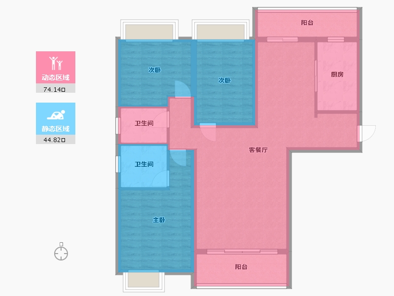 江西省-赣州市-景荣华夏新城-110.07-户型库-动静分区