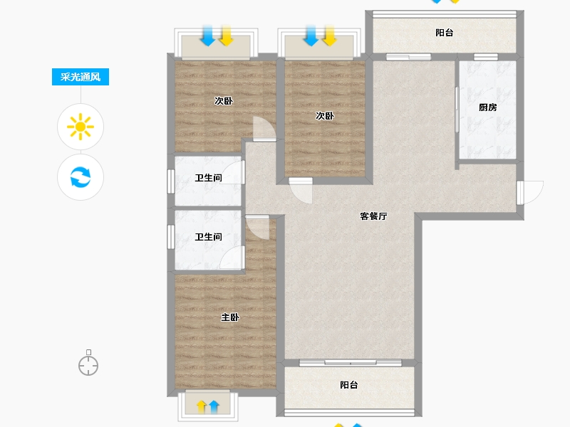 江西省-赣州市-景荣华夏新城-110.07-户型库-采光通风