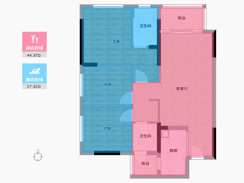 重庆-重庆市-星城原麓-73.00-户型库-动静分区