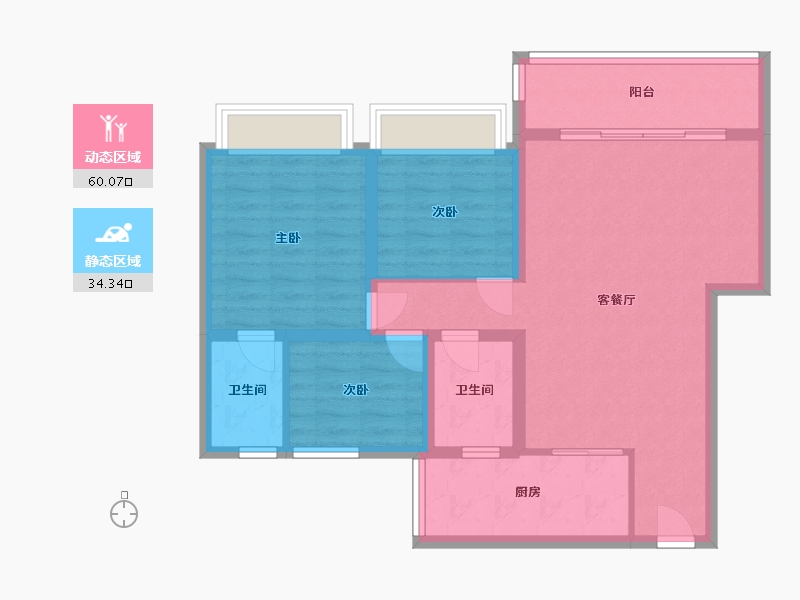 广东省-深圳市-留仙居-90.00-户型库-动静分区