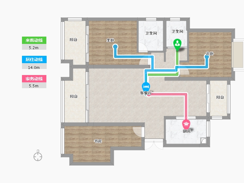 湖南省-岳阳市-富兴御城-101.60-户型库-动静线